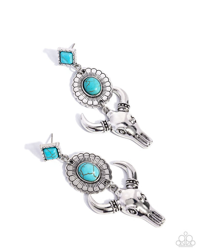 Western Week - Blue - Paparazzi Earrings