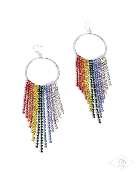 Streamlined Shimmer - Multi - Paparazzi Earrings