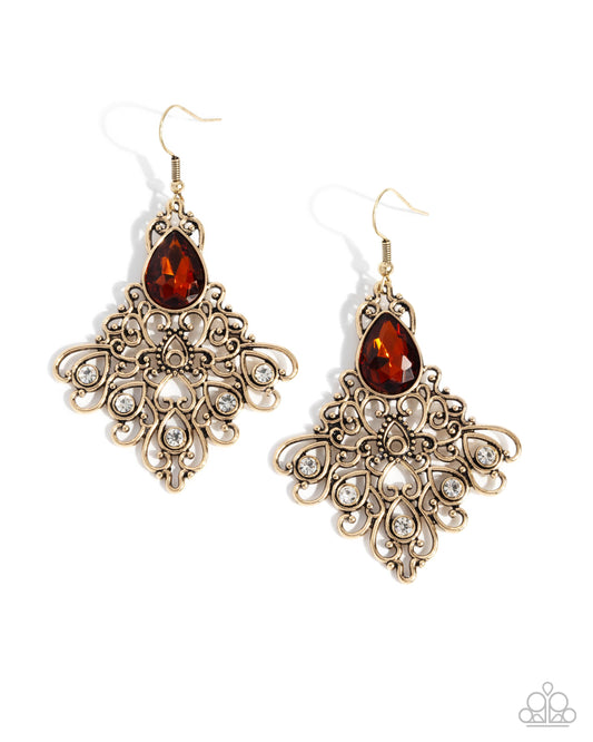 Lattice Legacy - Brown - Paparazzi Earrings