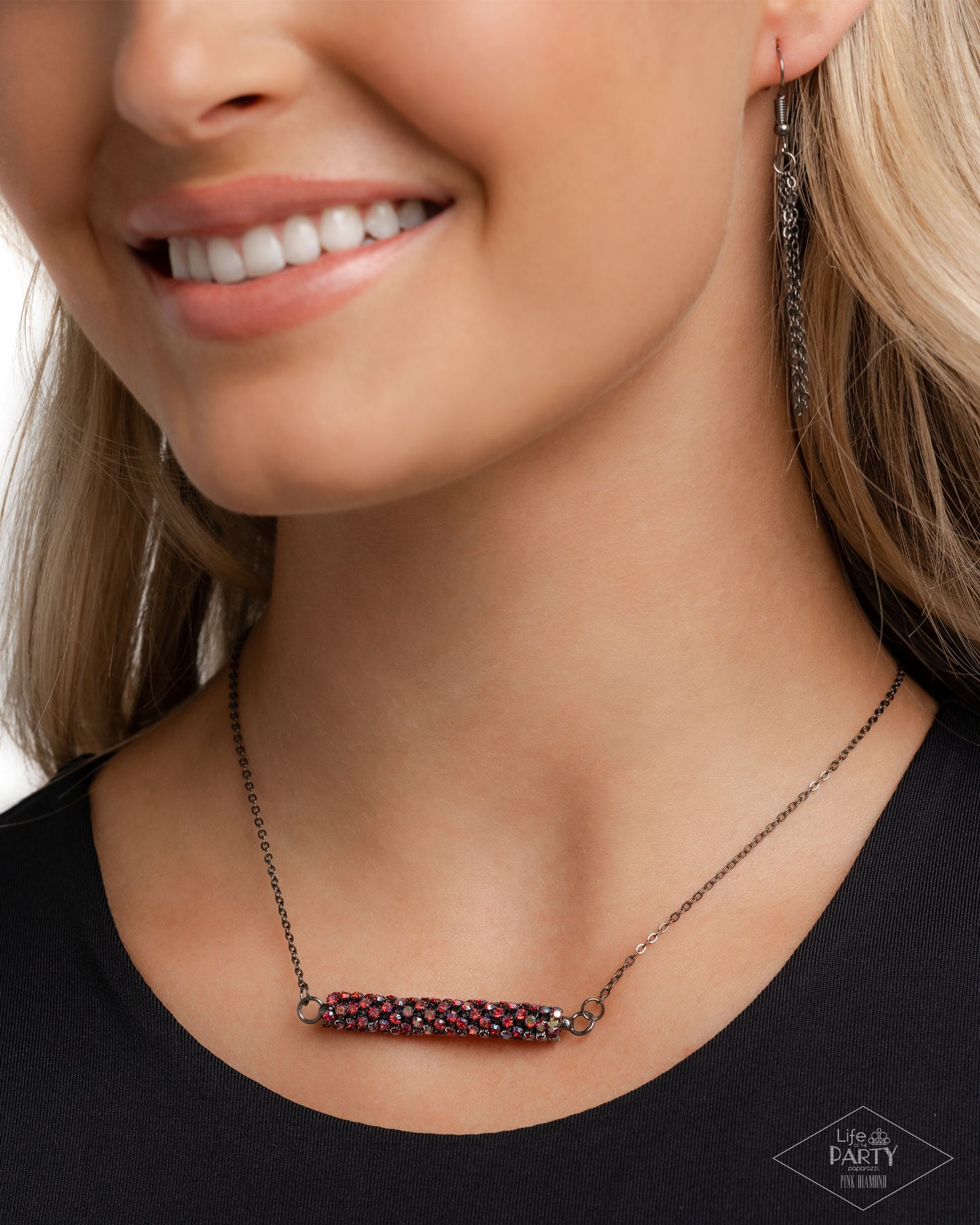 Timelessly Twinkling - Red - Paparazzi Necklace and Take A Moment To Reflect Red Bracelet