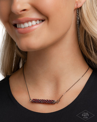 Timelessly Twinkling - Red - Paparazzi Necklace and Take A Moment To Reflect Red Bracelet