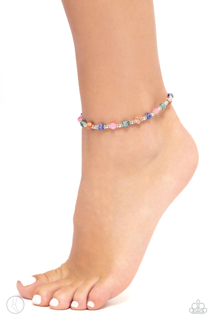 Tranquil Tribute - Multi Paparazzi Anklet