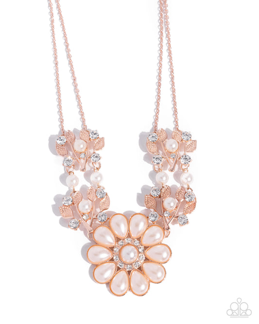 Sprouting Shimmer - Rose Gold - Paparazzi Necklace