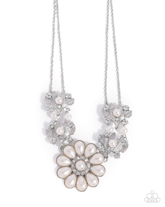 Sprouting Shimmer - White - Paparazzi Necklace