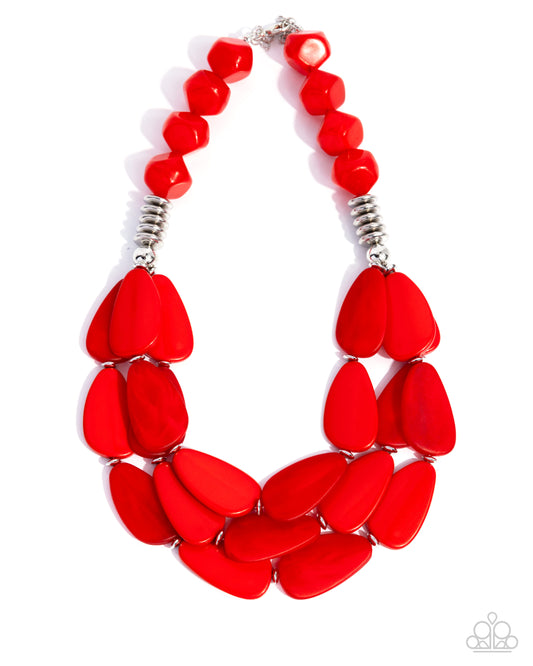 Smooth Spoken - Red - Paparazzi Necklace