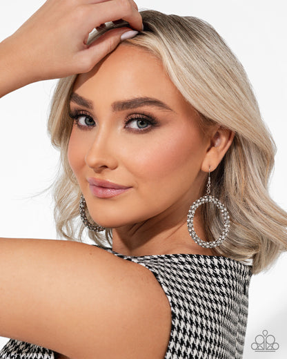 Breathtaking Beacon - White - Paparazzi Earrings