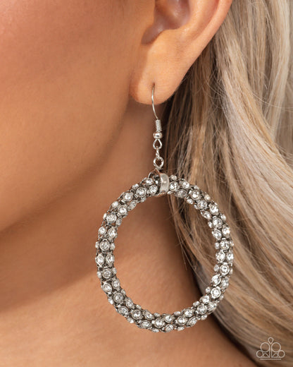 Breathtaking Beacon - White - Paparazzi Earrings