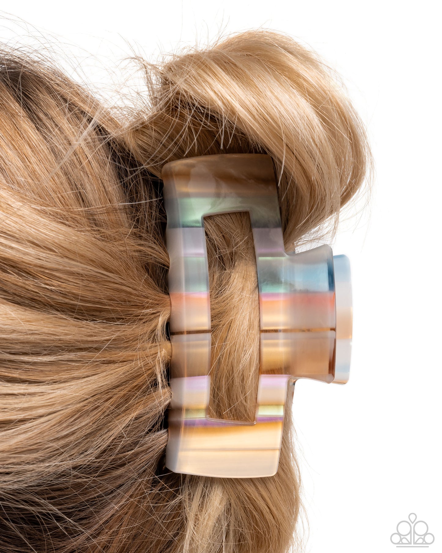 Striped Showcase - Multi - Paparazzi Claw Clip