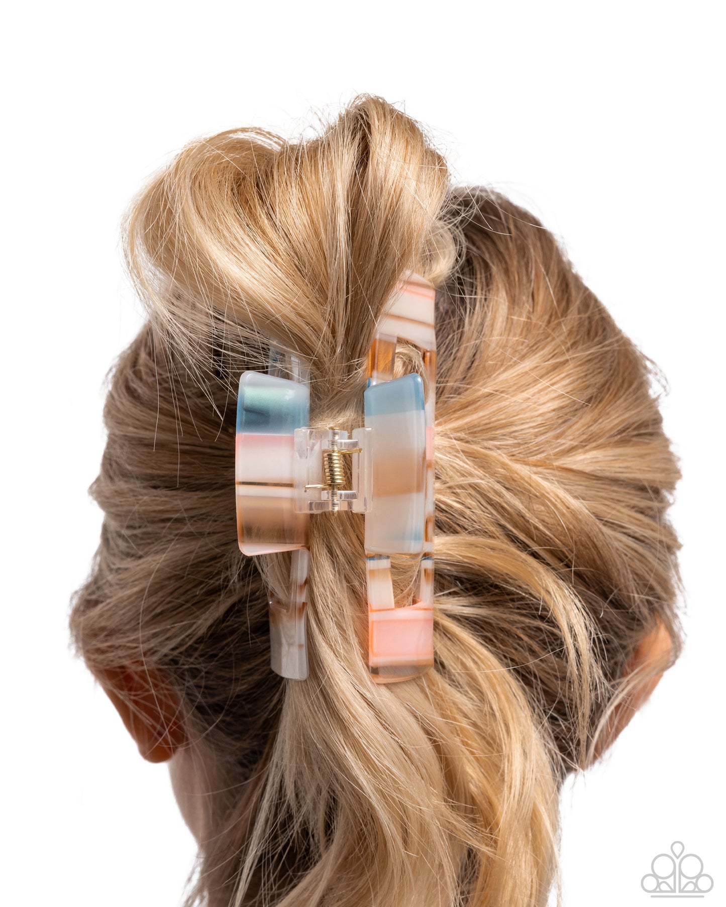 Striped Showcase - Multi - Paparazzi Claw Clip