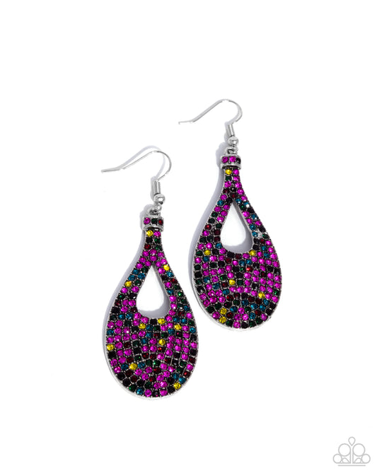 Teardrop Tremolo - Multi - Paparazzi Earrings