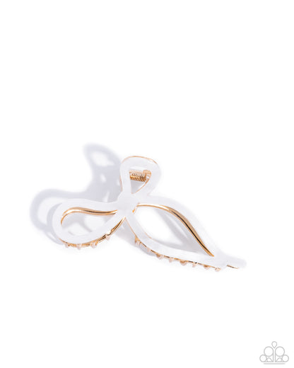 Coquette Clip - White - Paparazzi Hair Clip
