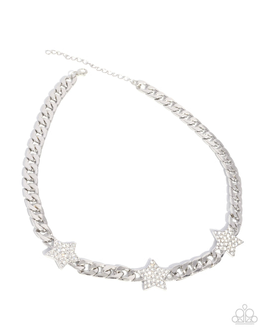 Uncle Sam Stars - White - Paparazzi Necklace