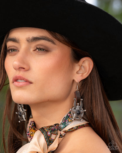 Western Warden - Black - Paparazzi Earrings