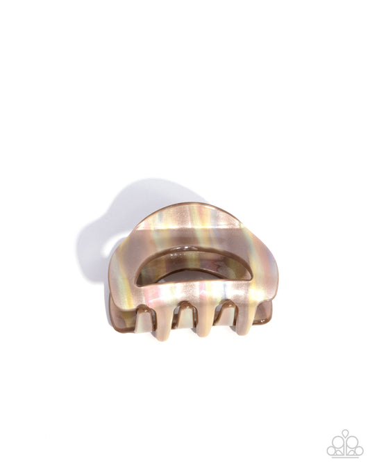 Striped Shopaholic - Brown - Paparazzi Hair Clip