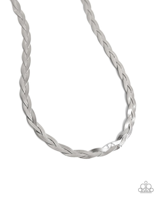 Bewildering Braid - Silver - Paparazzi Necklace