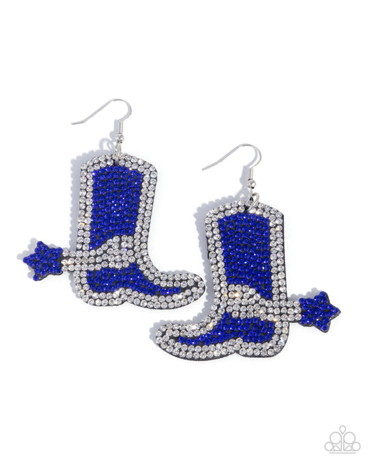 Benevolent Boot - Blue - Paparazzi Earrings