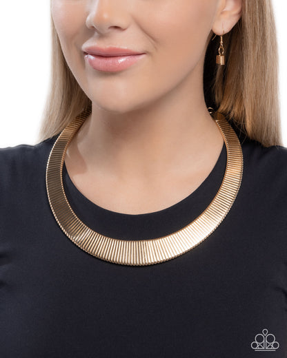Fringe Formal - Gold - Paparazzi Necklace