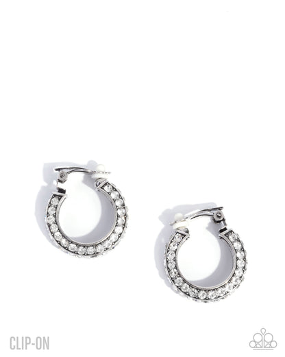 Date Night Debut - White - Paparazzi Earrings