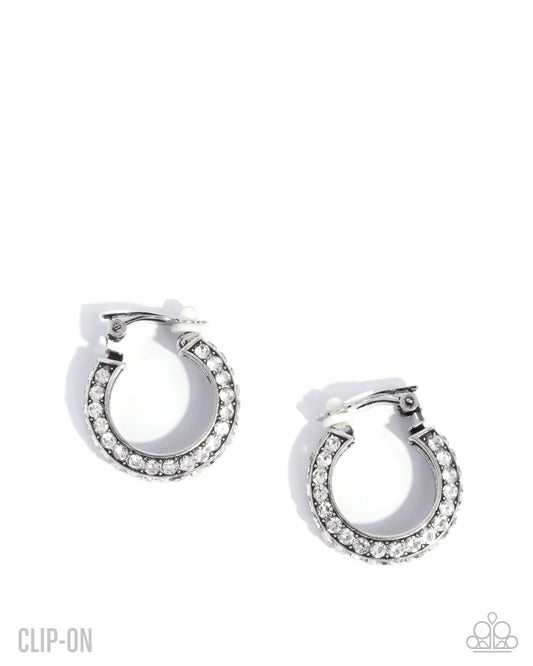 Date Night Debut - White - Paparazzi Earrings