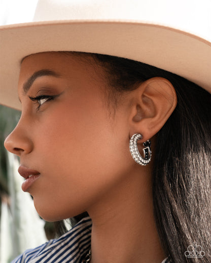 Date Night Debut - White - Paparazzi Earrings