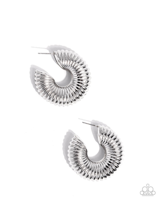 Spontaneous Spirals - Silver - Paparazzi Earrings
