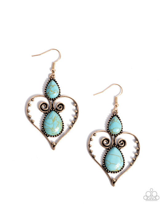 Selfless Stones - Gold - Paparazzi Earrings