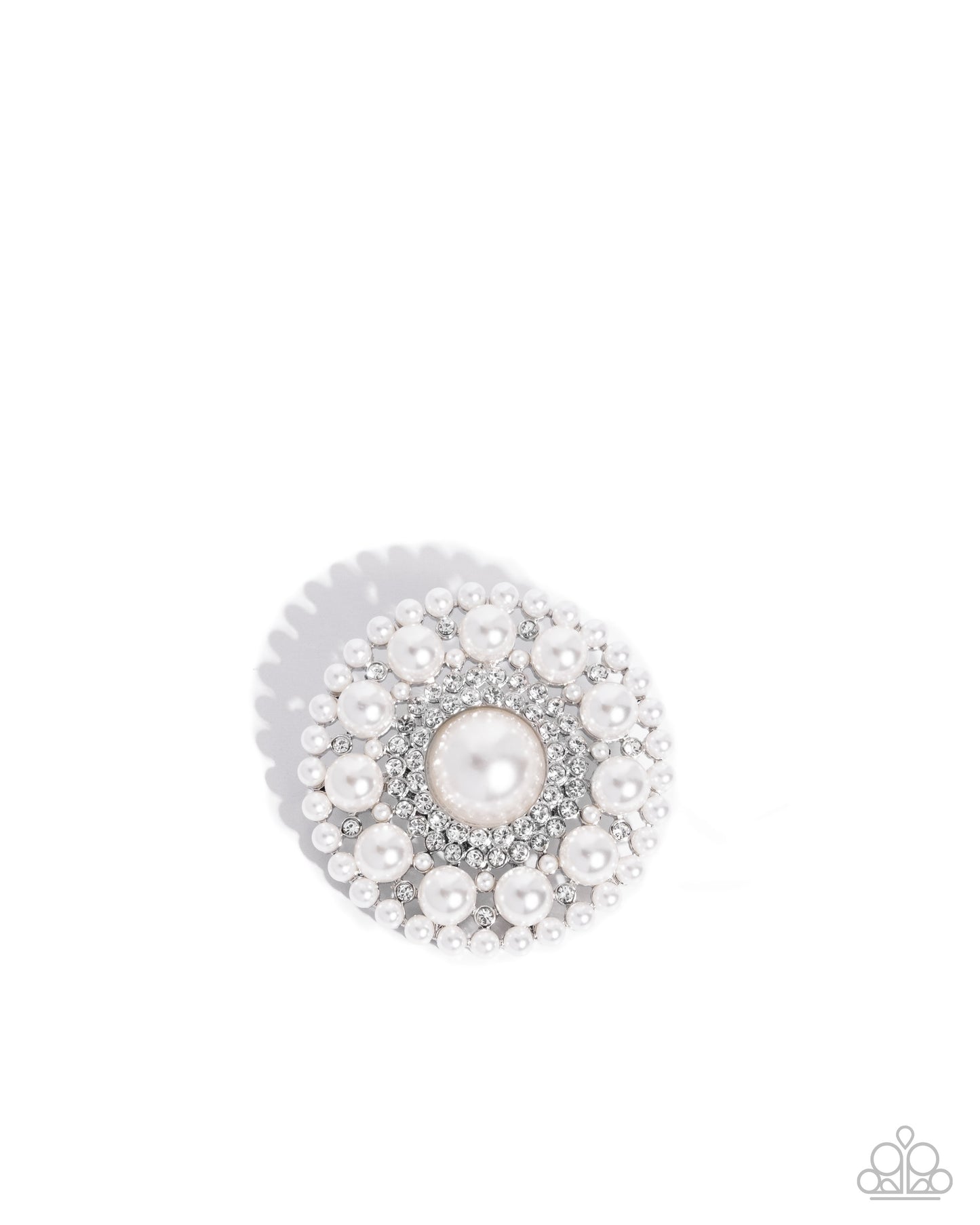Posh Paladin - White - Paparazzi Brooch