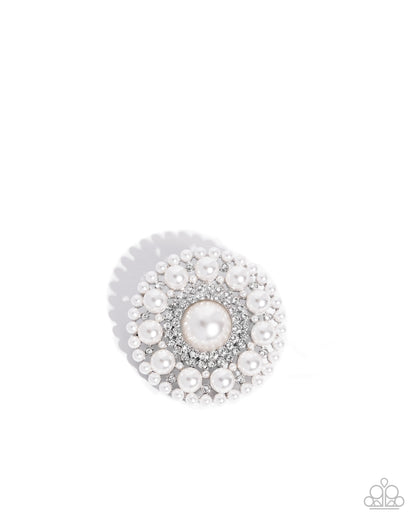 Posh Paladin - White - Paparazzi Brooch