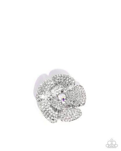 Festive Flourish - White - Paparazzi Brooch