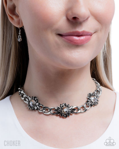 Industrial Intro - Silver - Paparazzi Choker Necklace