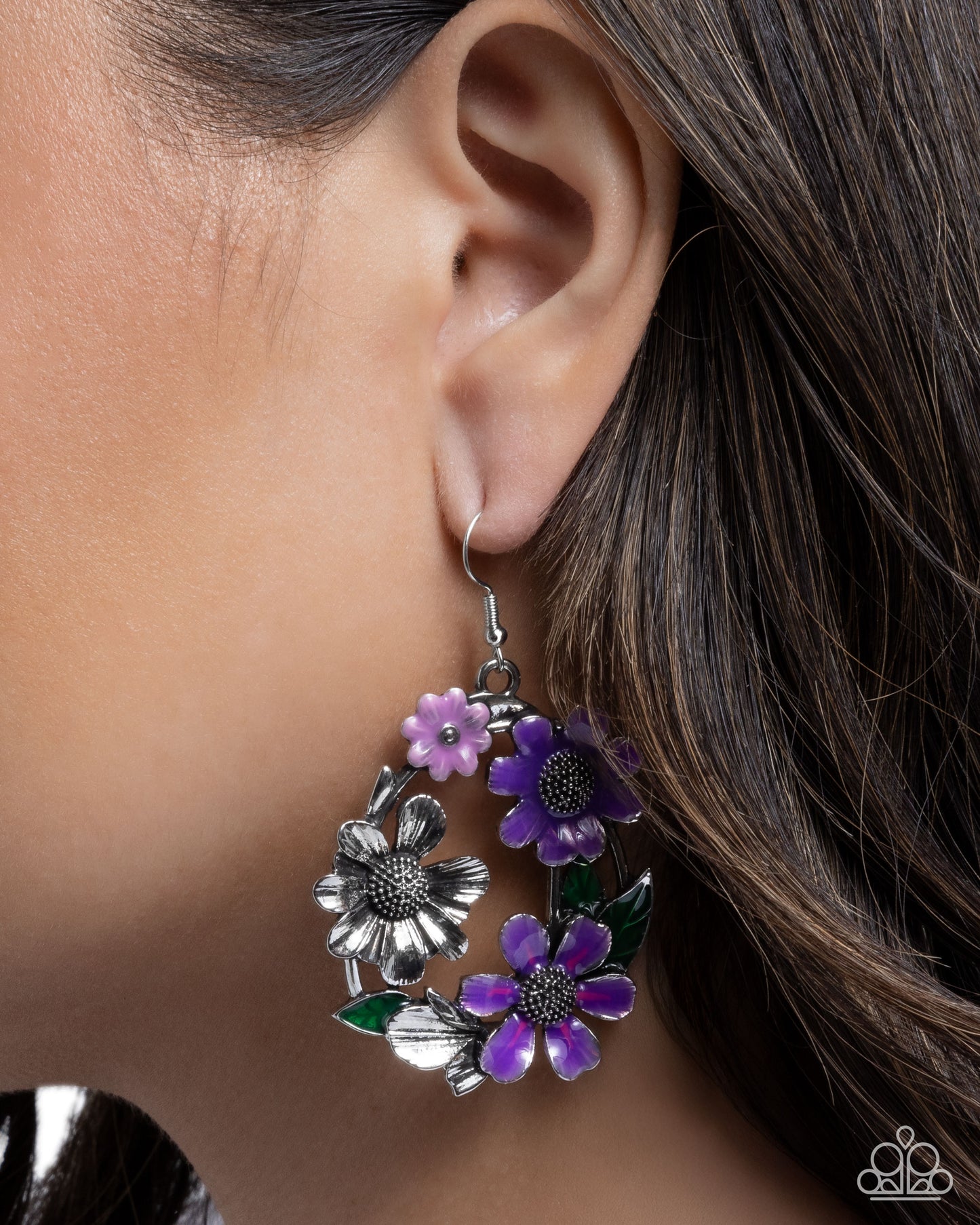 Wreathed Weekday - Purple - Paparazzi Earrings