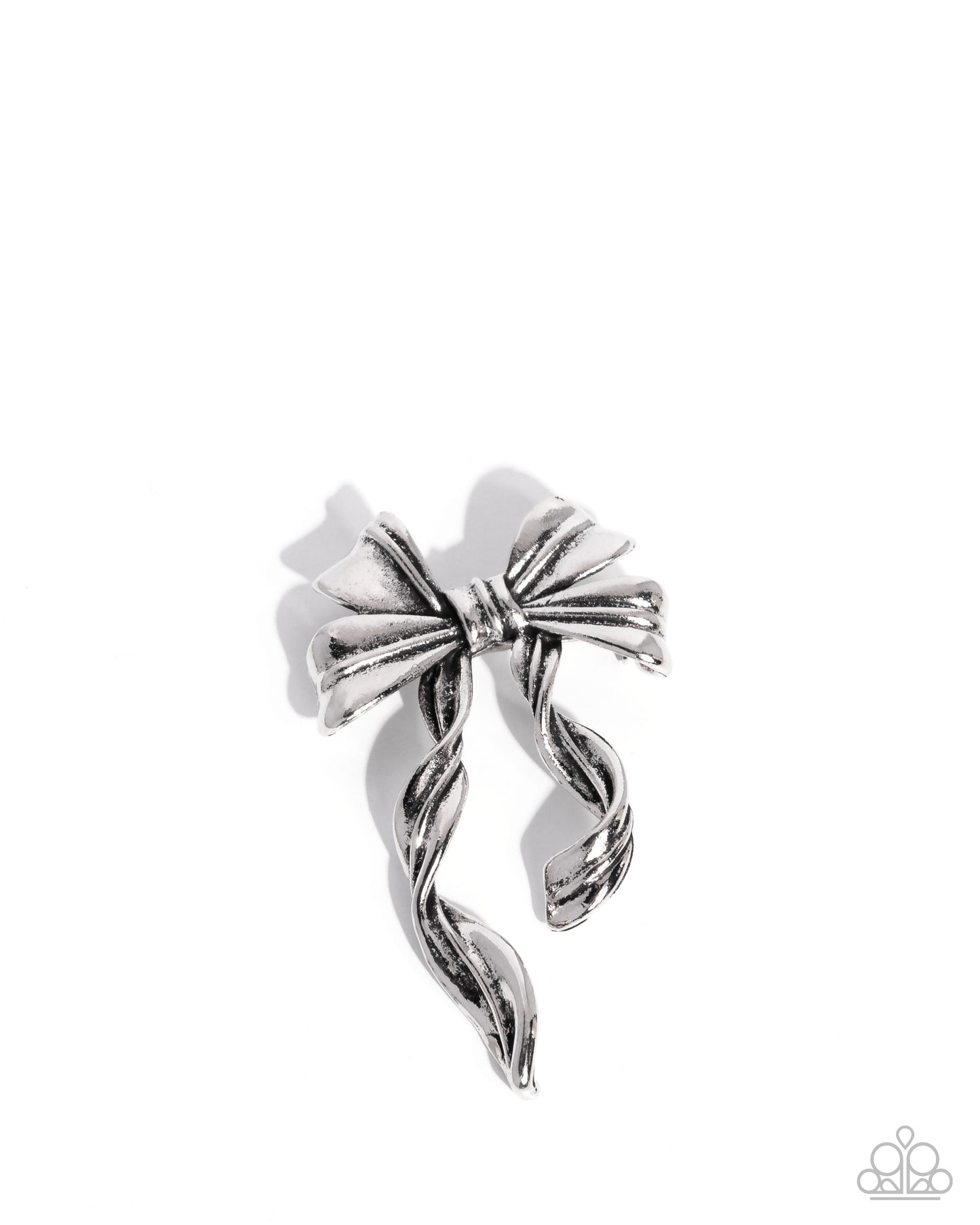 Bow Bonanza - Silver - Paparazzi Brooch