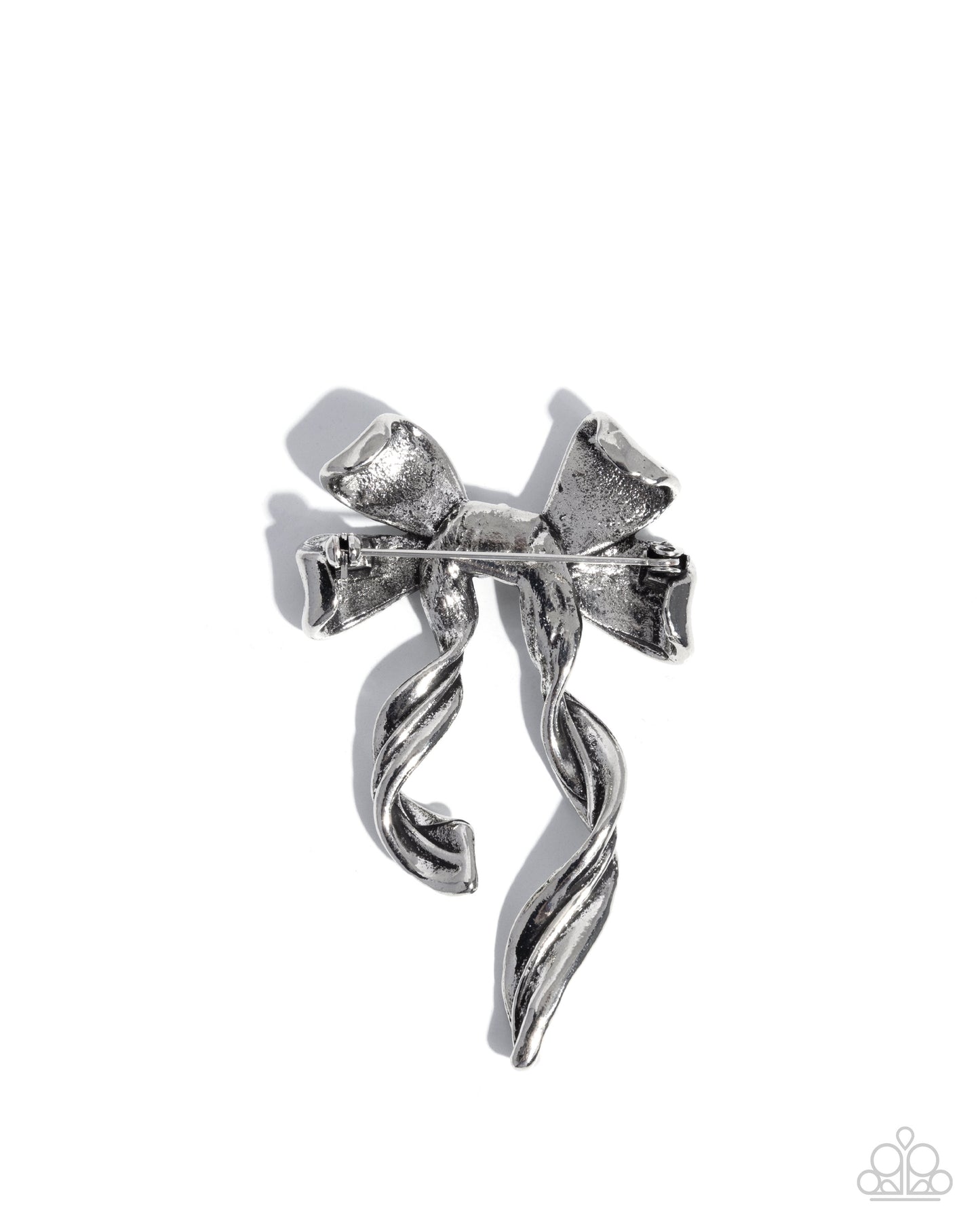 Bow Bonanza - Silver - Paparazzi Brooch