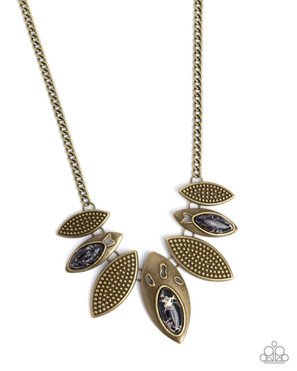 Textured Tutelage - Brass - Paparazzi Necklace