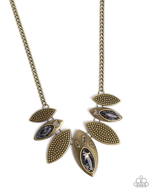 Textured Tutelage - Brass - Paparazzi Necklace