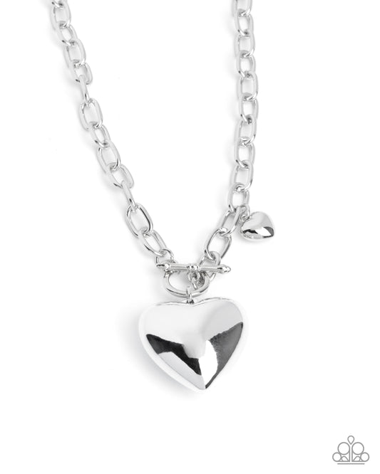 Heartfelt Hangout - Silver - Paparazzi Necklace