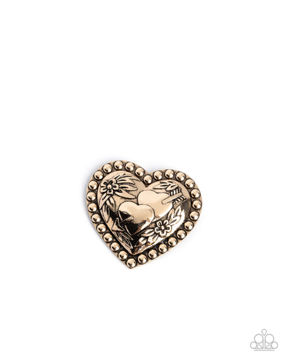 A Breath of Fresh Romance - Gold - Paparazzi Brooch