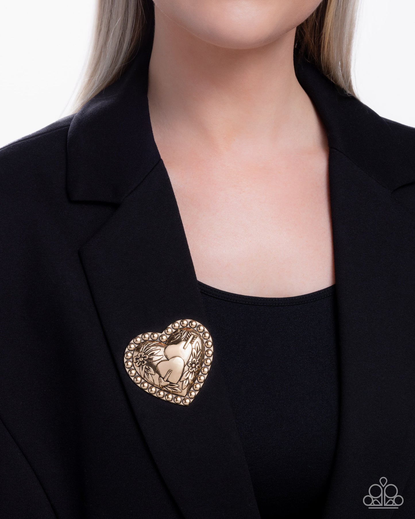 A Breath of Fresh Romance - Gold - Paparazzi Brooch