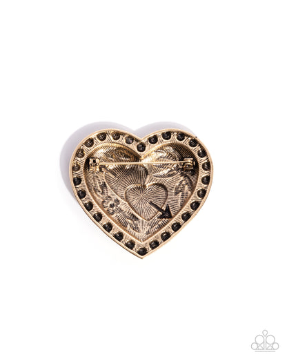 A Breath of Fresh Romance - Gold - Paparazzi Brooch