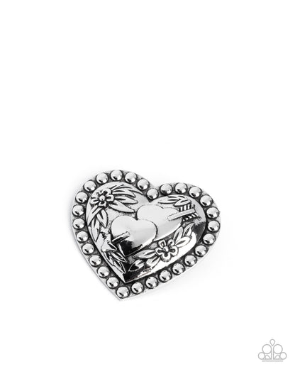 A Breath of Fresh Romance - Silver - Paparazzi Brooch