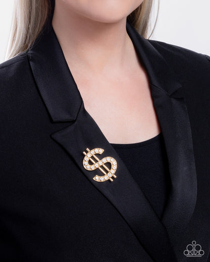 Raking in the Bling - Gold - Paparazzi Brooch