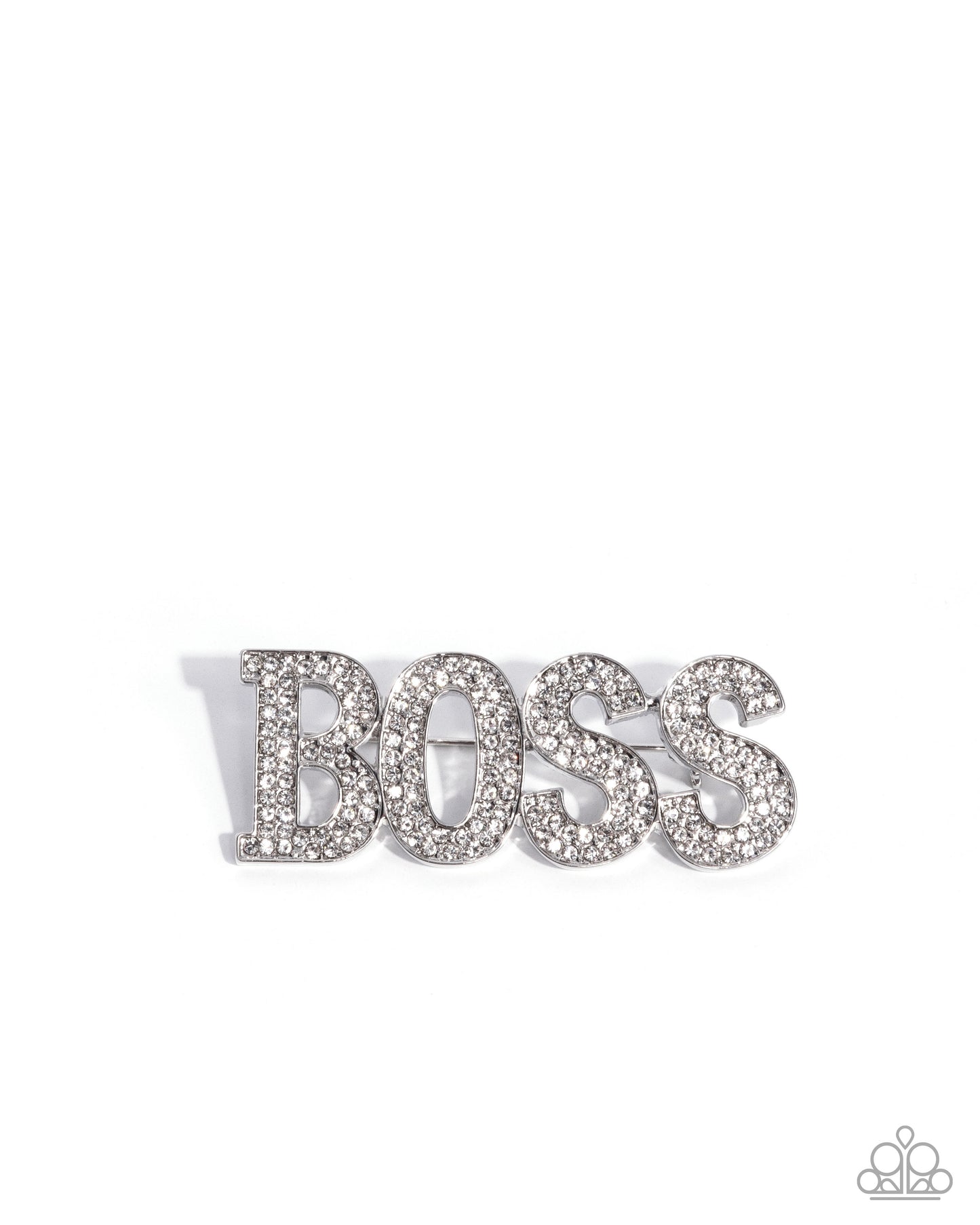 Blingy Boss - White - Paparazzi Brooch