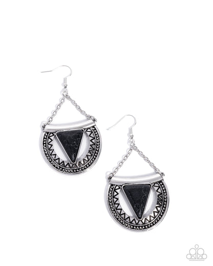 Adorably Ancient - Black - Paparazzi Earrings