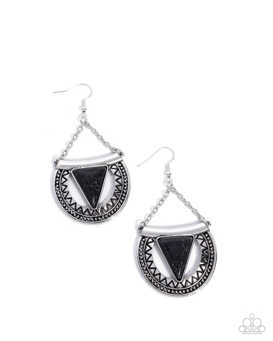 Adorably Ancient - Black - Paparazzi Earrings