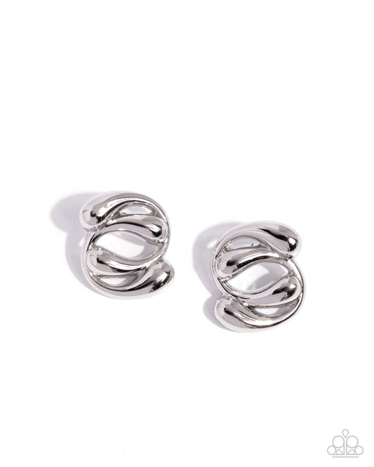 Swirled Sass - Silver - Paparazzi Earrings