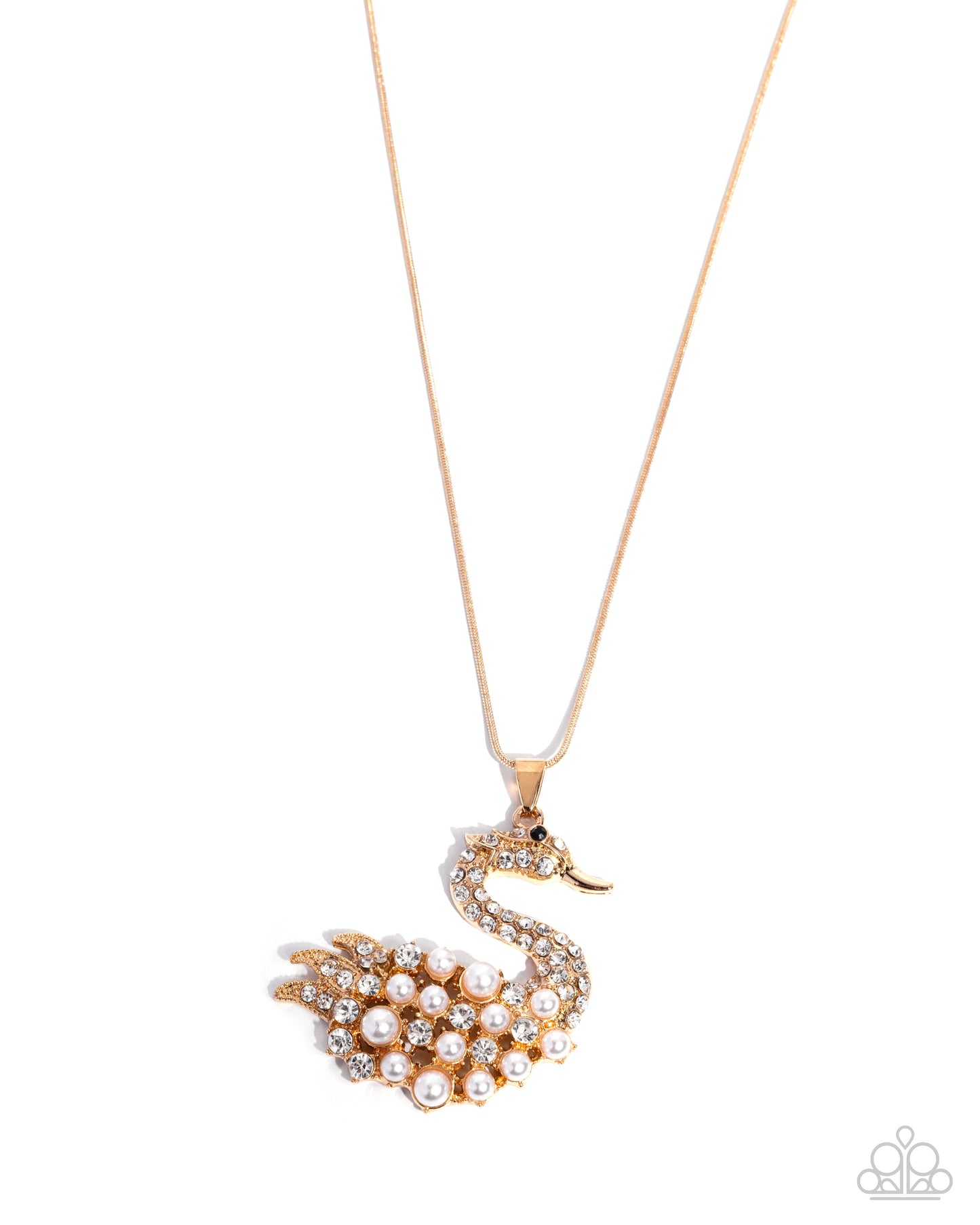 Swan Shimmer - Gold - Paparazzi Necklace