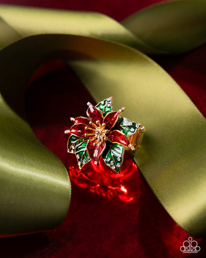Poinsettia Promise - Red - Paparazzi Ring