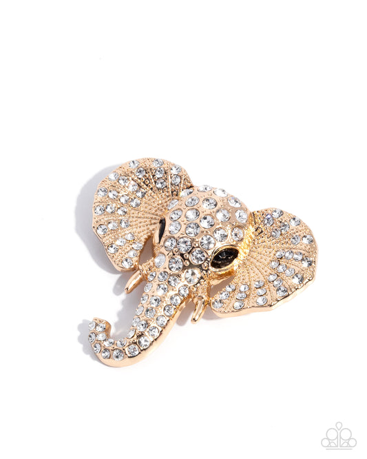 Elephant Empathy - Gold - Paparazzi Brooch