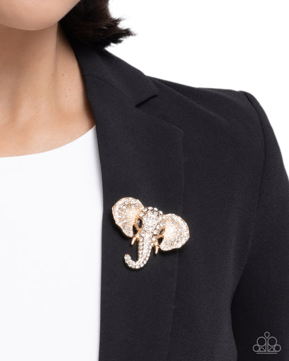 Elephant Empathy - Gold - Paparazzi Brooch