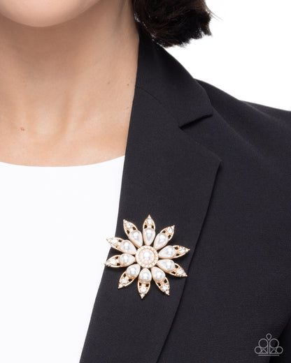 Coming Soon - Timeless Tribute - Gold - Paparazzi Brooch